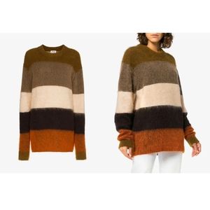 Acne Studios Albah Striped Wool Mohair-Blend Sweater